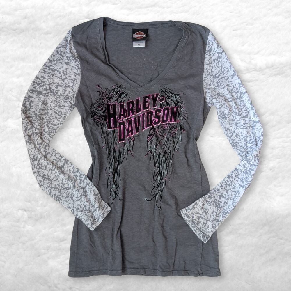 2014 harley davidson women's long sleeve graphic tee